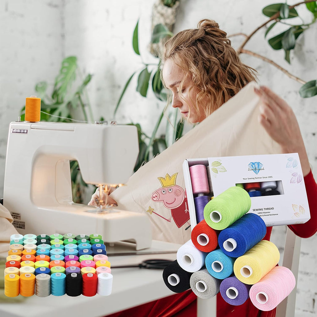 All Purpose Sewing Thread, 42 Spool Assorted 1000 Yards Polyester Threads for Sewing, Handy Polyester Sewing Threads
