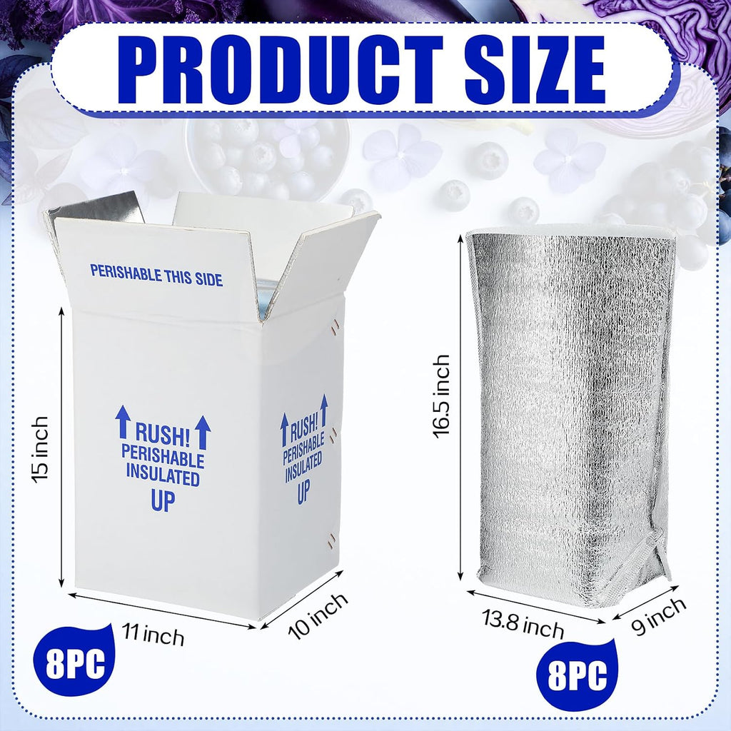 16 Pack 15 x 10 x 11 Inches Insulated Shipping Boxes with Liner