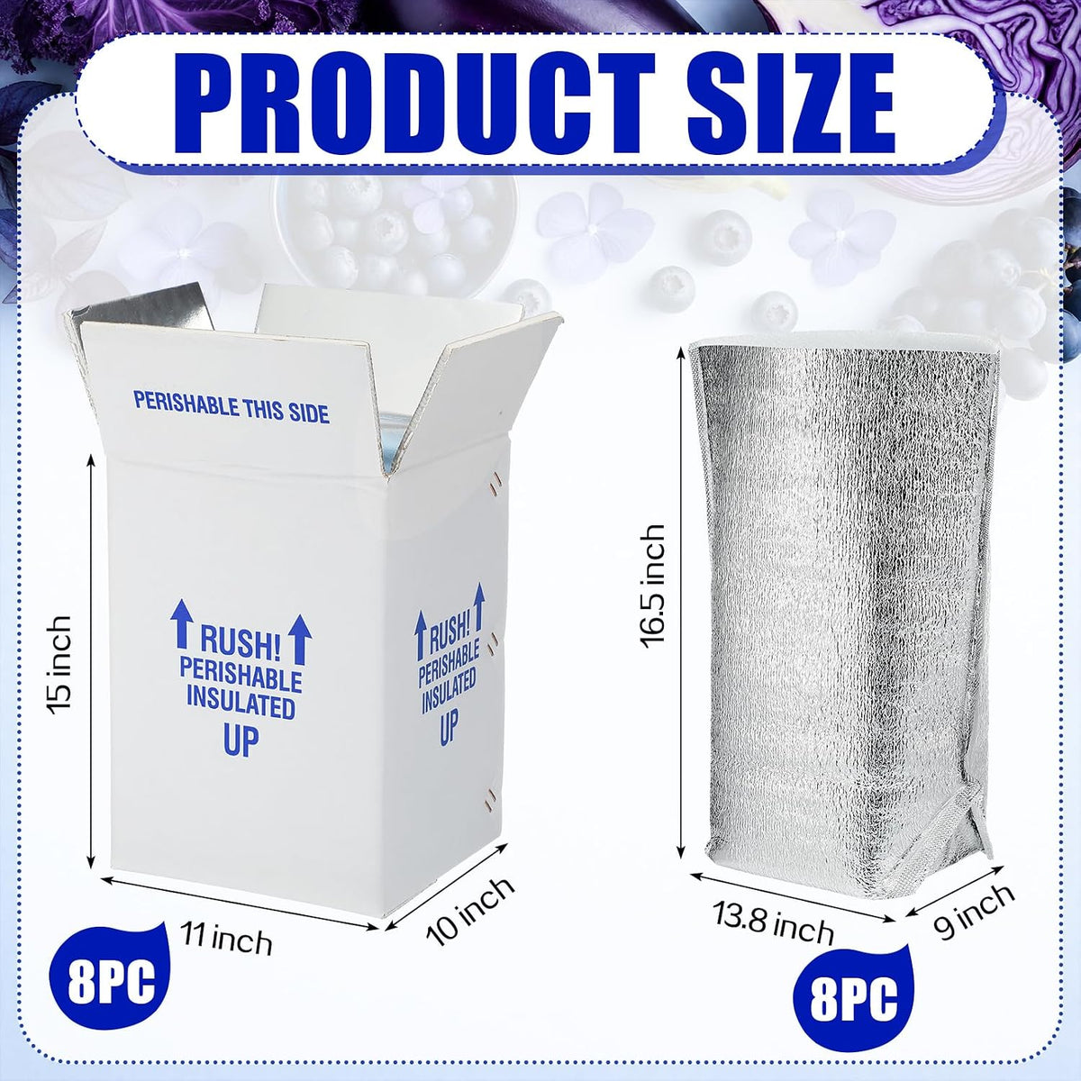 16 Pack 15 x 10 x 11 Inches Insulated Shipping Boxes with Liner