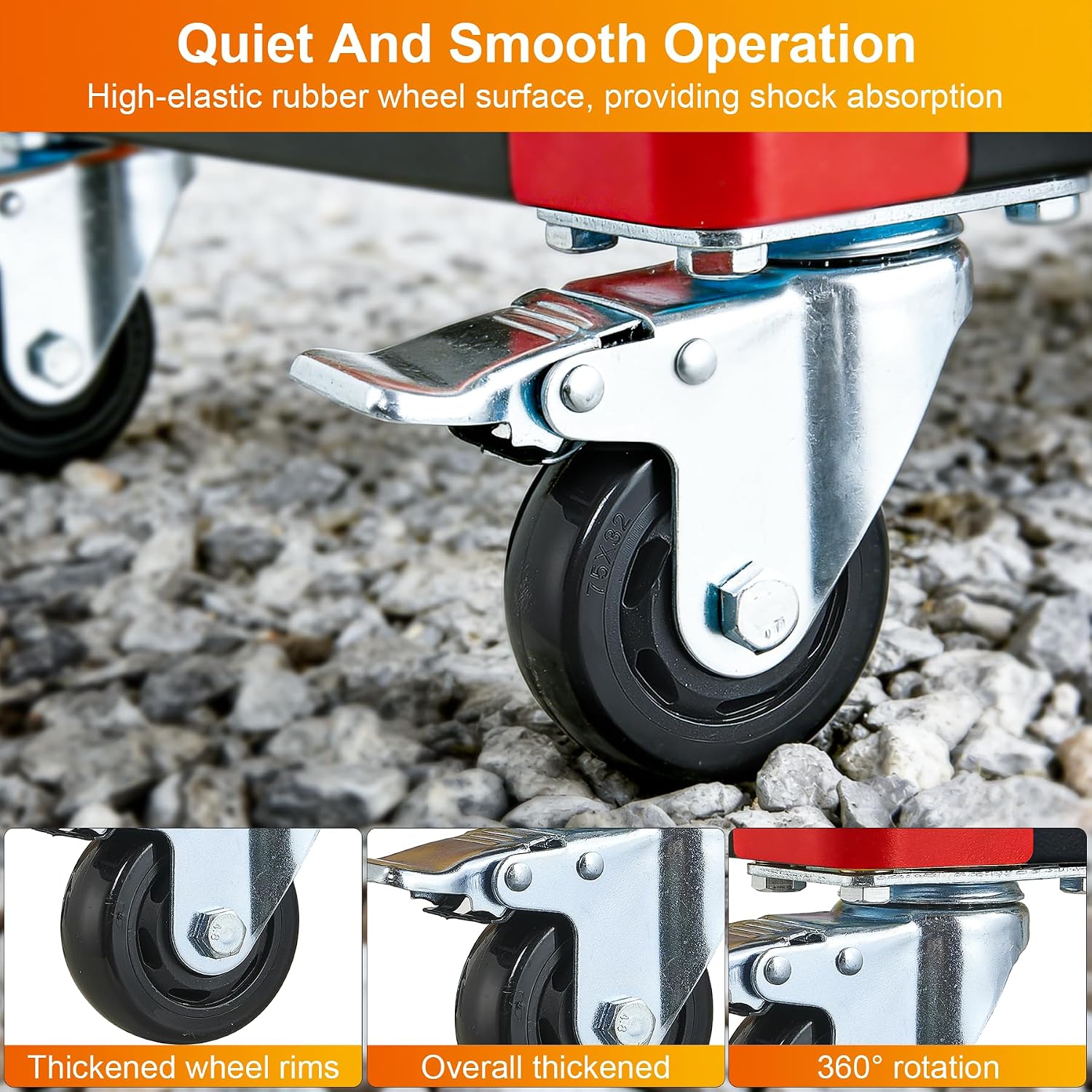 3 Tier Rolling Tool Cart, Red and Black Load Capacity of 1000 LBS | On Wheels, Mechanic Storage Organizer, With Pegboard