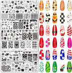 6 Pcs All Holiday Nail Art Plates Stamping Set for DIY Print