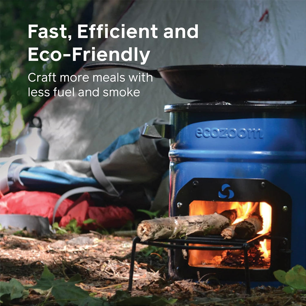Dura Rocket Stove, Heavy Duty Portable Camp Stove, Wood Only | Cast-Iron Cooktop, 12 Lbs, Compact 12x11x12 in