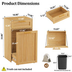 13 Gallons Pull Out Trash Can Cabinet, Hidden Trash Can, Natural Oak