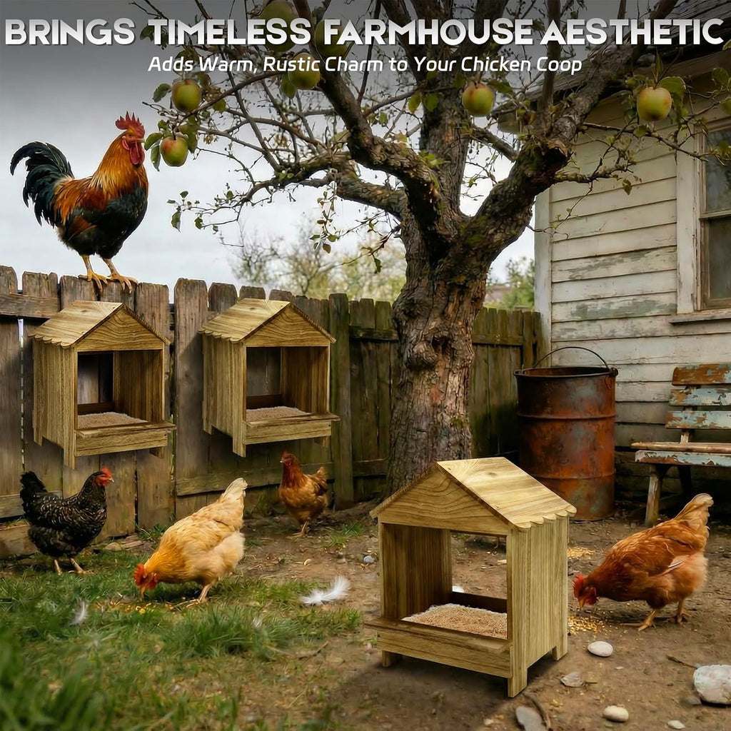 Gold Standard Chicken Nesting Box for Laying Eggs, 3 Pack Wooden Nesting Box for Chickens, Farm House Series Laying