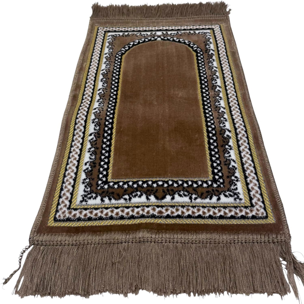 Turkish Islamic Velvet Prayer Rug - Soft Small Child Praying Carpet - Muslim Janamaz Sajada for Kids & Toddlers