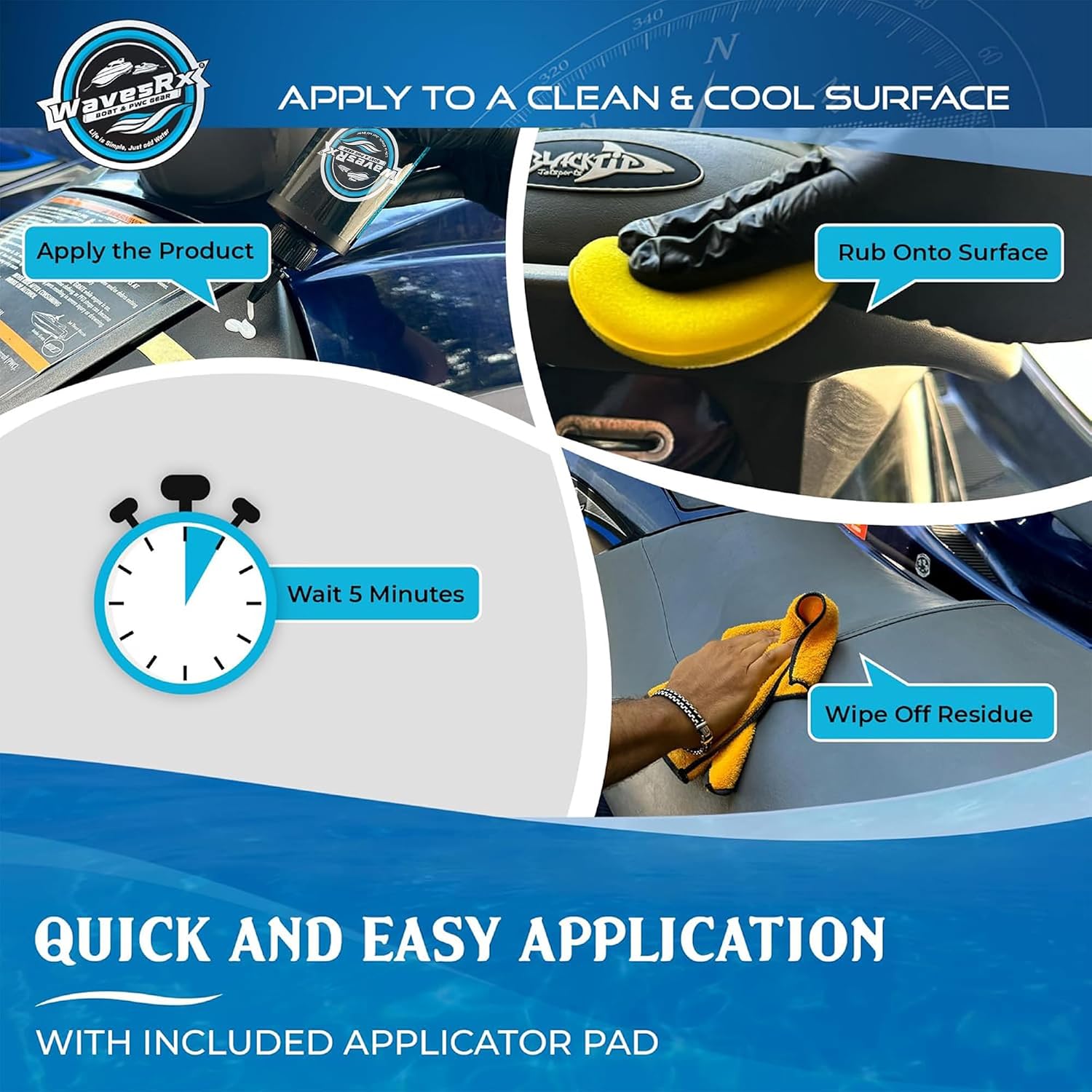 EpicRestore Marine Trim Restorer & Vinyl Protectant | Plastic Restorer for Boats & PWC | Ceramic Coating UV