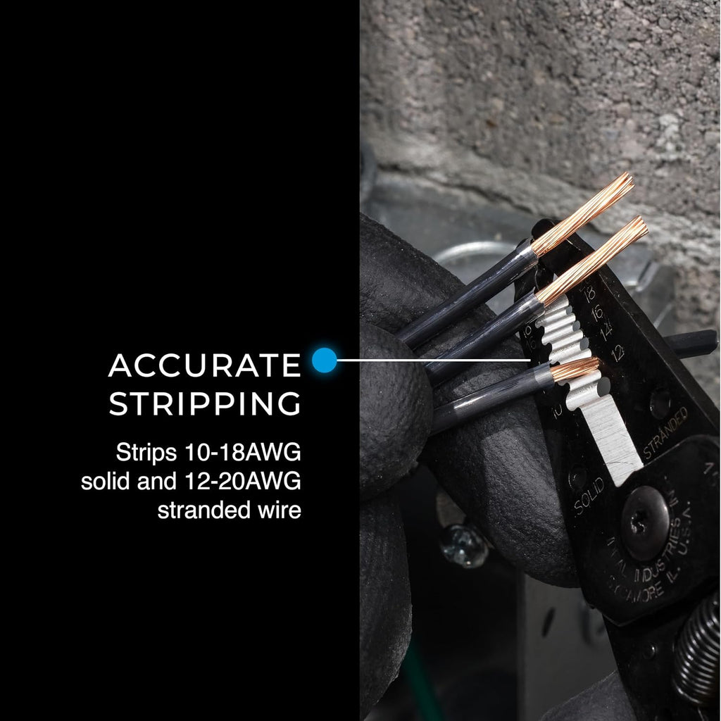 IDEAL Wire Strippers, Electrical T-Stripper, Pro Electrical Tool | Electric wire stripper, 0.75mm2-6mm2 plier, narrow
