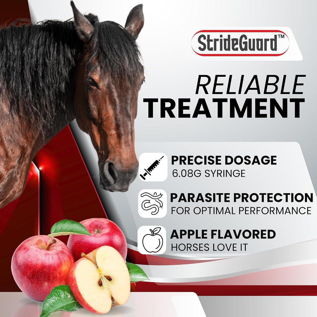 Horse Ivermectin Paste 1.87% – Apple Flavored Oral Horse Dewormer Syringe – 6.08g Tube Treats Horses Up to 1,250 lbs