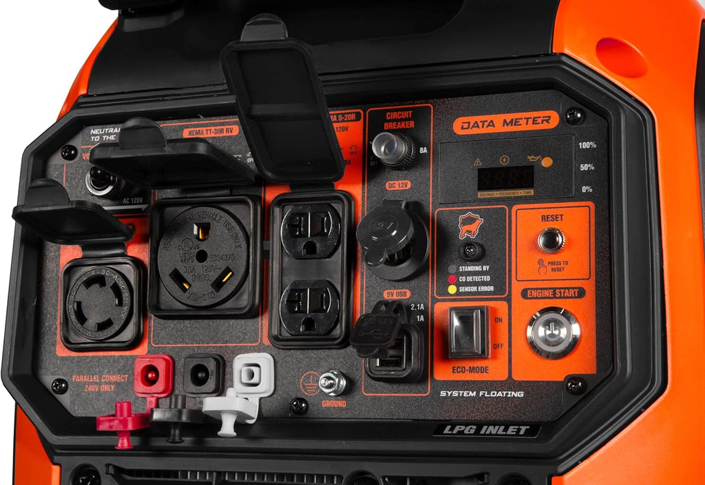 6800-Watt Dual Fuel RV-Ready Electric Start Portable Inverter Generator with Fuel Shut Off and CO Watchdog for