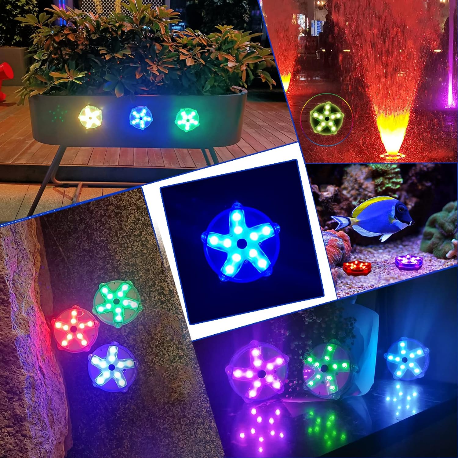 Floating Pool Lights,Color Changing Waterproof Magnetic Pond Lights,Pool Light that Float,Starfish Above Ground Pools