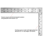 Johnson Level & Tool CS10 Professional Easy-Read Steel Carpenter Square, 8" x 12", Silver, 1 Square