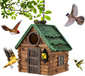 Bird House for Outside, Resin Bluebird House for Outdoors Finches, Cardinals and Yellow Finches Wild Bird Nesting, 5