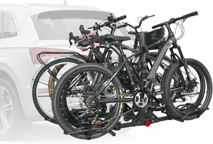 Young 4-Bike Rack Hitch Mount Platform Style Carrier for Cars Trucks SUVs Minivans with 2" Hitch Receiver, 4 Bikes X