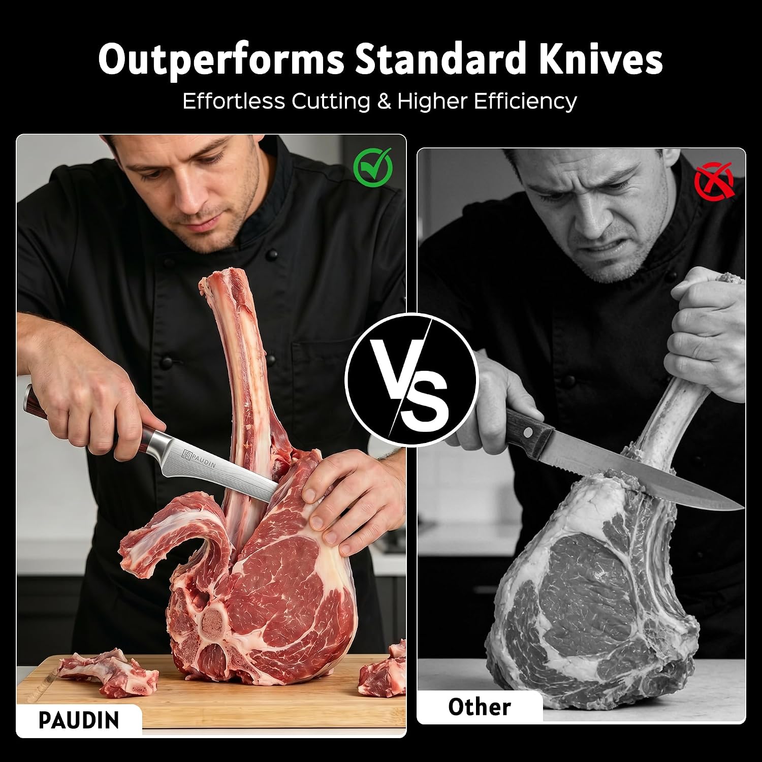 Boning Knife 6 Inch, Super Sharp Fillet Knife, German High Carbon Stainless Steel Deboning Knives, Professional