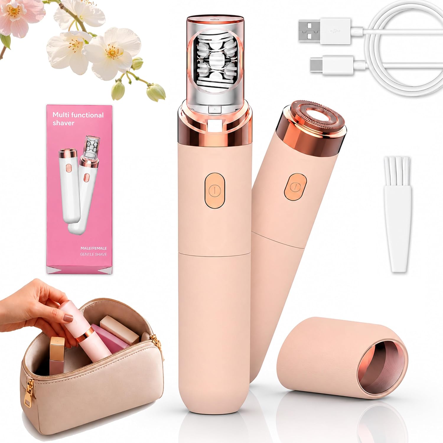 2026 Womens Facial Hair Remover, Upper Lip Hair Removal for Women, 2-in-1 Face Epilator Rechargeable, Built-in Led