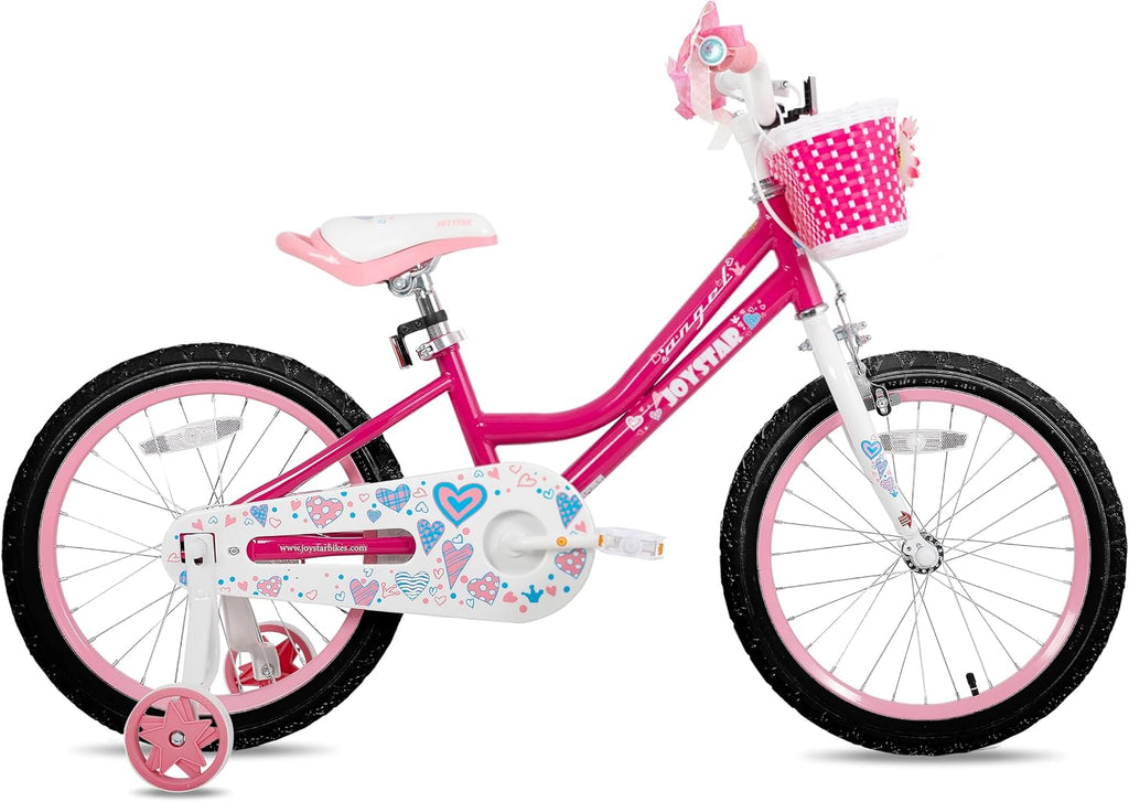 Angel Girls Bike for Toddlers and Kids Ages 2-12 Years | 12-20 Inch Kids Bike with Training Wheels & Basket, 20 24“