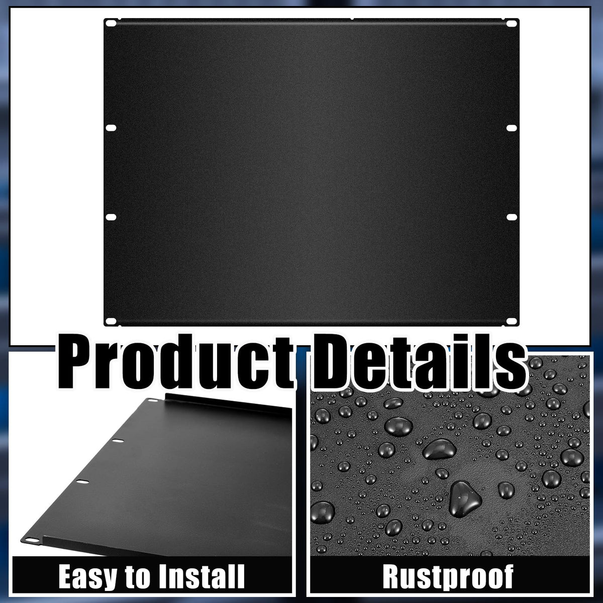 Blank Rack Mount Panel Spacer Metal Panel Black