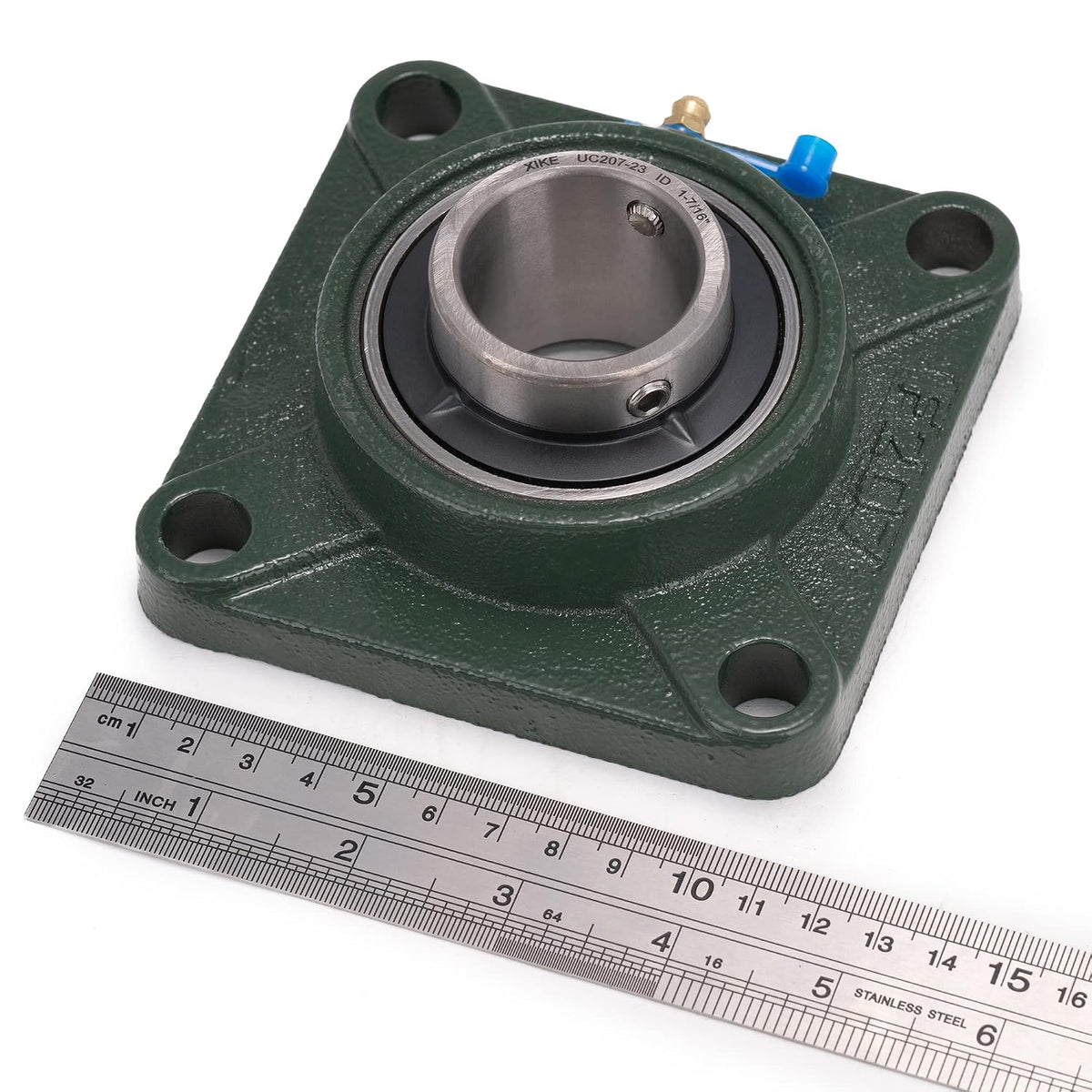 XIKE 2 Pcs UCF207-23 Bore 1-7/16" Pillow Block Square Flange Mounted Ball Bearings.