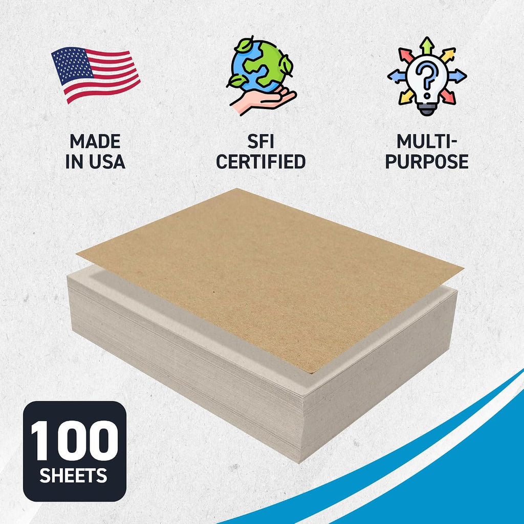 MagicWater Chipboard Sheet - 8x10 inch - 22 pt - 0.022" Thick - 100 Pack