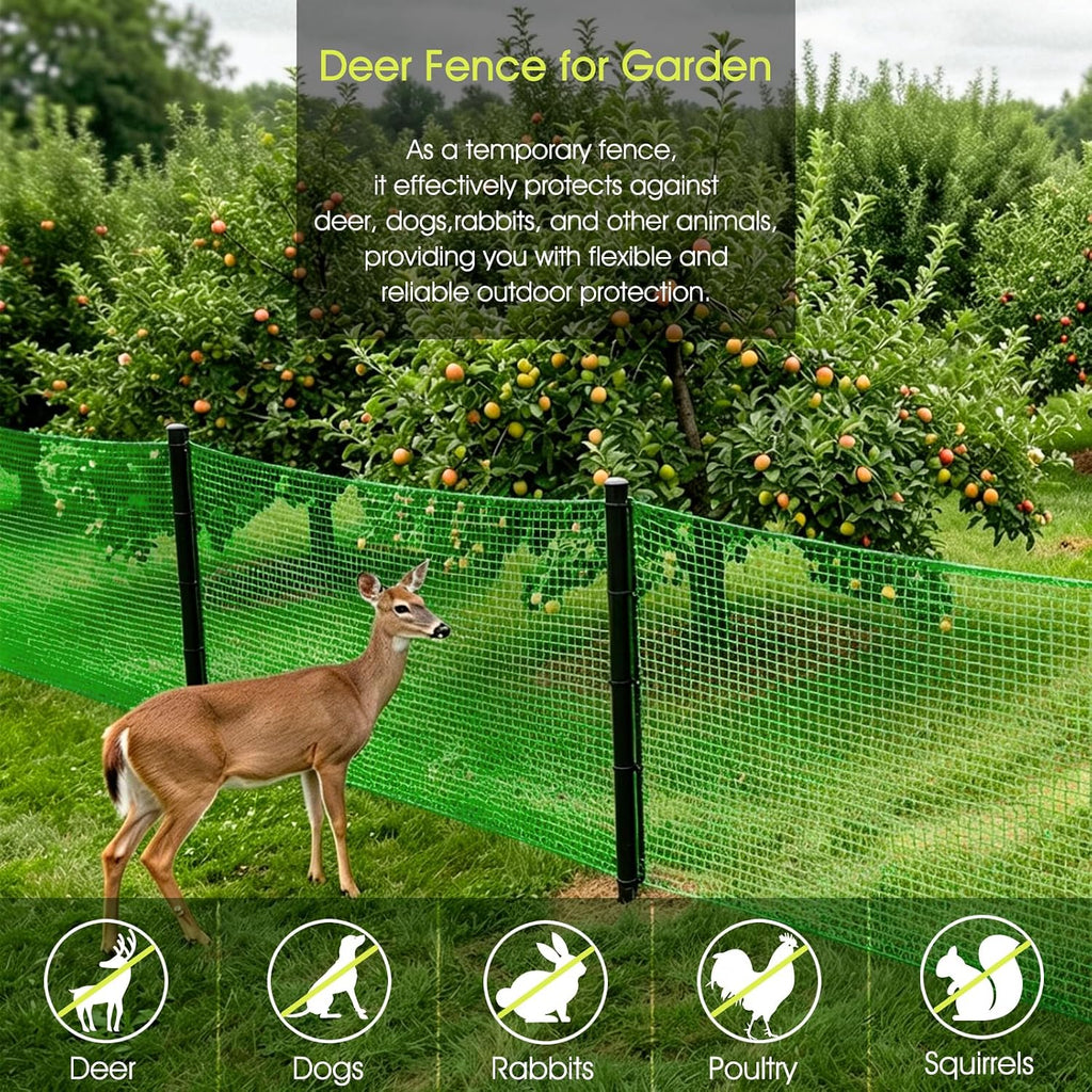 Deer Fence, Temporary Fence for Garden Outdoor Yard, 2.6 x 50 FT