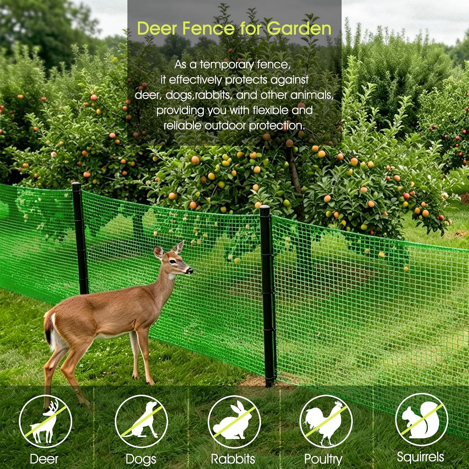 Deer Fence, Temporary Fence for Garden Outdoor Yard, 2.6 x 50 FT