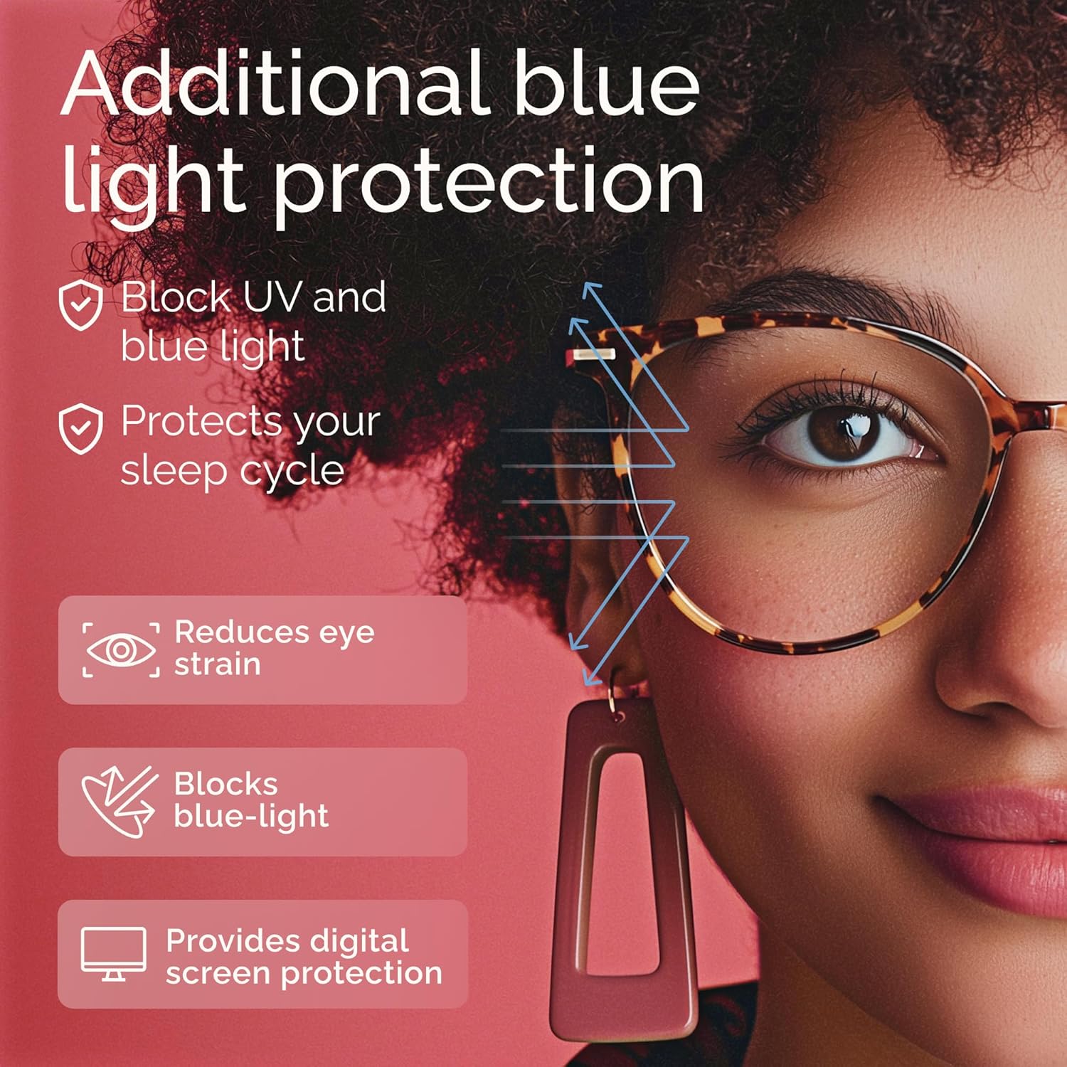 Round Blue Light Blocking Glasses | UV400 Protection, Round TR90 Frames, Metal Arms, Matching Soft Case, Tea Leopard