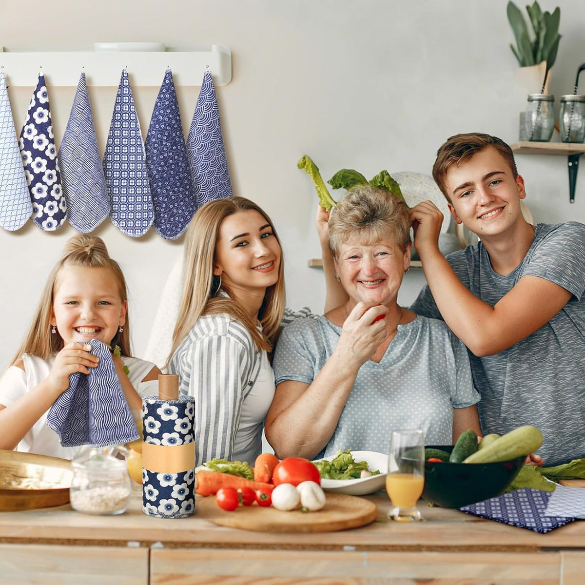 30 Pcs Reusable Paper Towel for Kitchen, Geometric Style