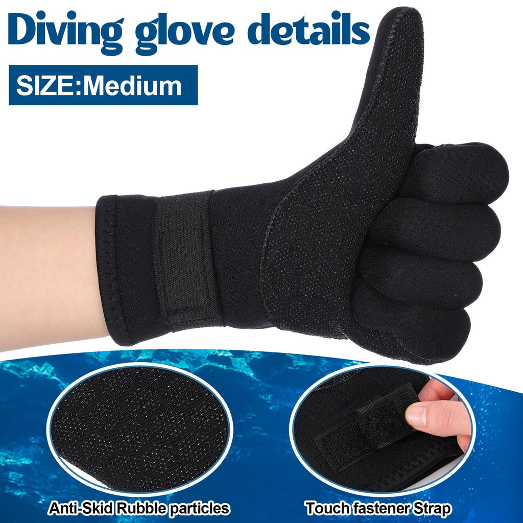 3mm Neoprene Water Gloves and Socks Diving Wetsuit, M