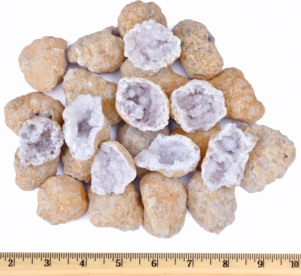 Break Your Own Geodes Kit, 25 Moroccan Geodes 1-1.5", 90% Hollow, Crack Open & Discover Surprise Crystals Inside –