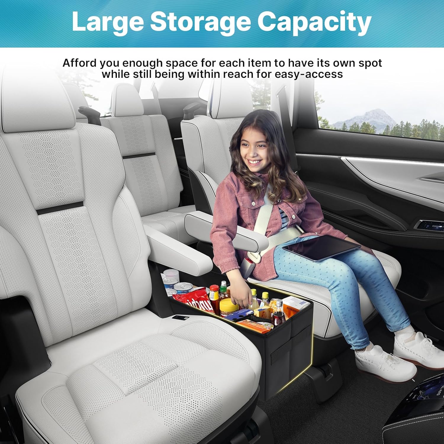 Car Seat Organizer for Subaru Ascent 2019-2026, Console Organizer Backseat Box for Subaru Ascent, Dog Toy Box Storage
