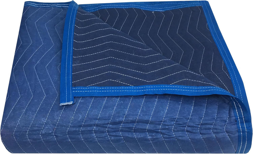 4 Supreme Woven Moving Blankets 72 x 80" Heavy Duty 85# , Blue - A0080HP04