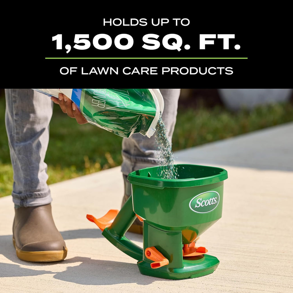 Whirl Hand-Powered Spreader | For Grass Seed, Lawn Fertilizers, Salt, and Ice Melt, Handheld Spreader Holds up to
