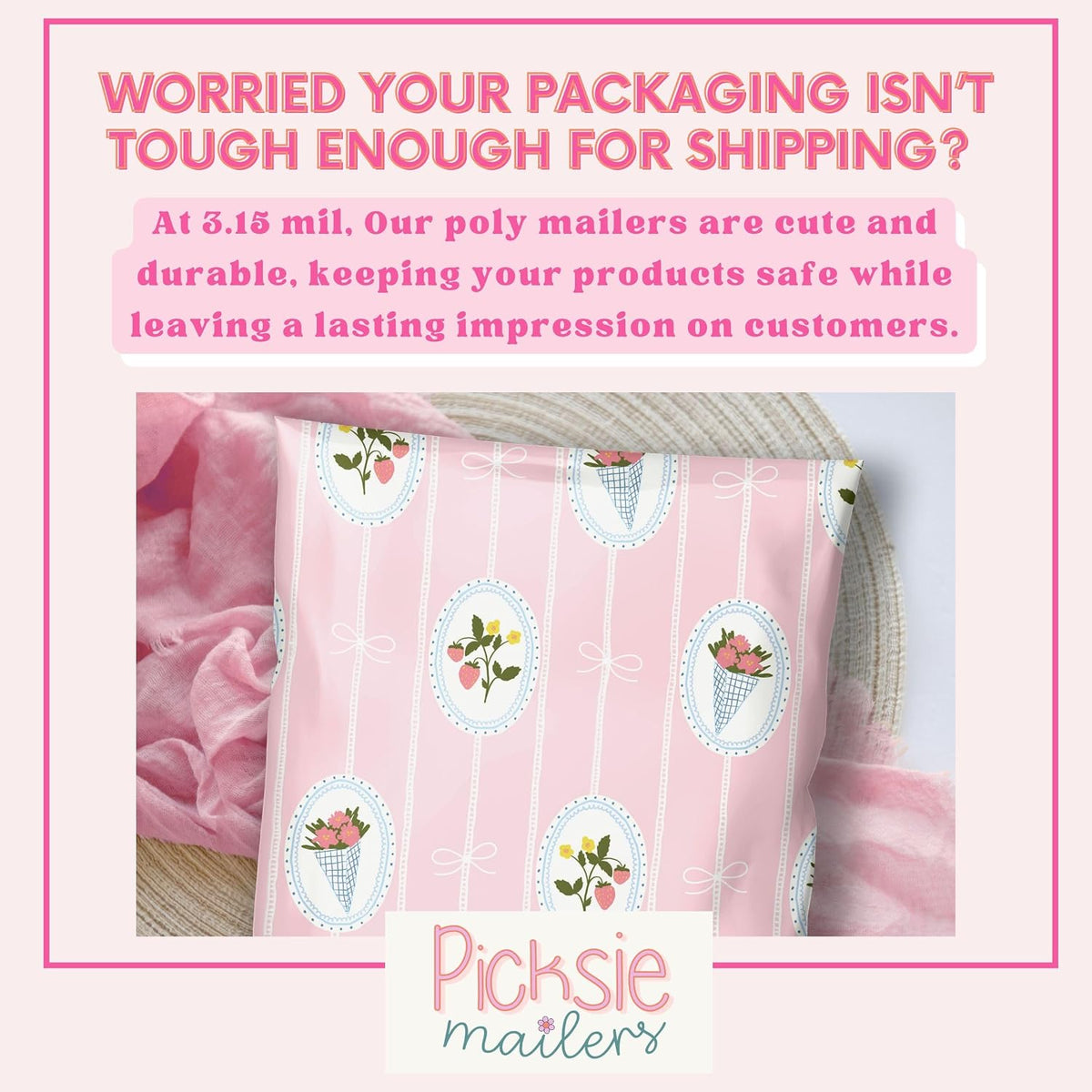 Shipping Bags Cute Pink Small Biz Packaging Poly Mailers