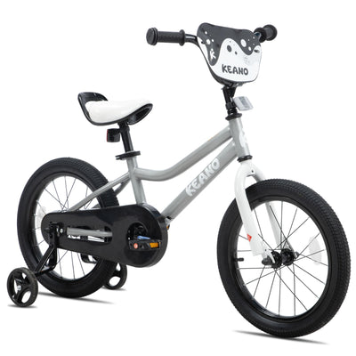14" Kids Bike for 3-5 Yrs, Training Wheels, BMX Style, Silver