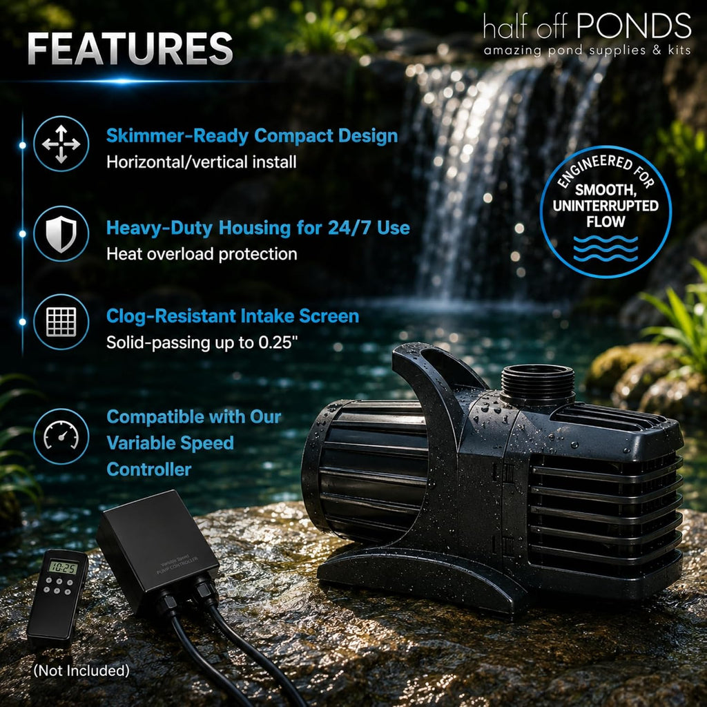 Aqua Pulse Submersible Pond Pump, 2,000 GPH, 33 ft Cord