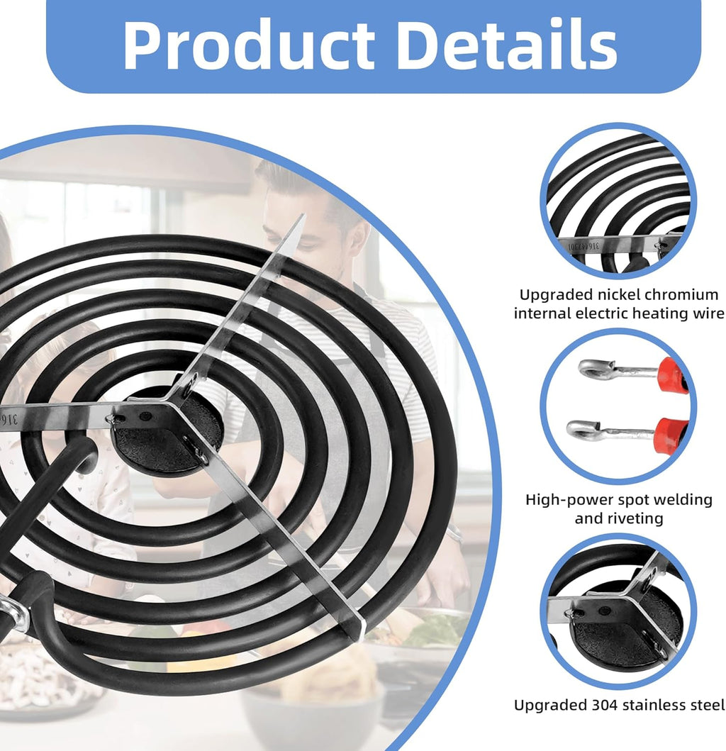 316442301 Electric Range Burner 8'' Coil Surface Element (5-Turns) by APPLIANCEMATES Replacement for Frigidaire Range Coil Surface Element Replaces MP26YA AP4356467 PS2339242