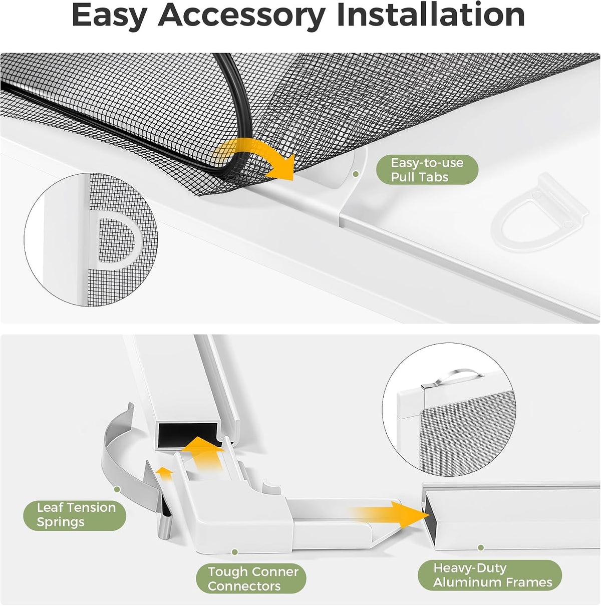 Window Screen Frame Kit, Heavy-Duty DIY Window Screen Replacement Kit up to 36" x 36" with Upgraded Aluminum Frame