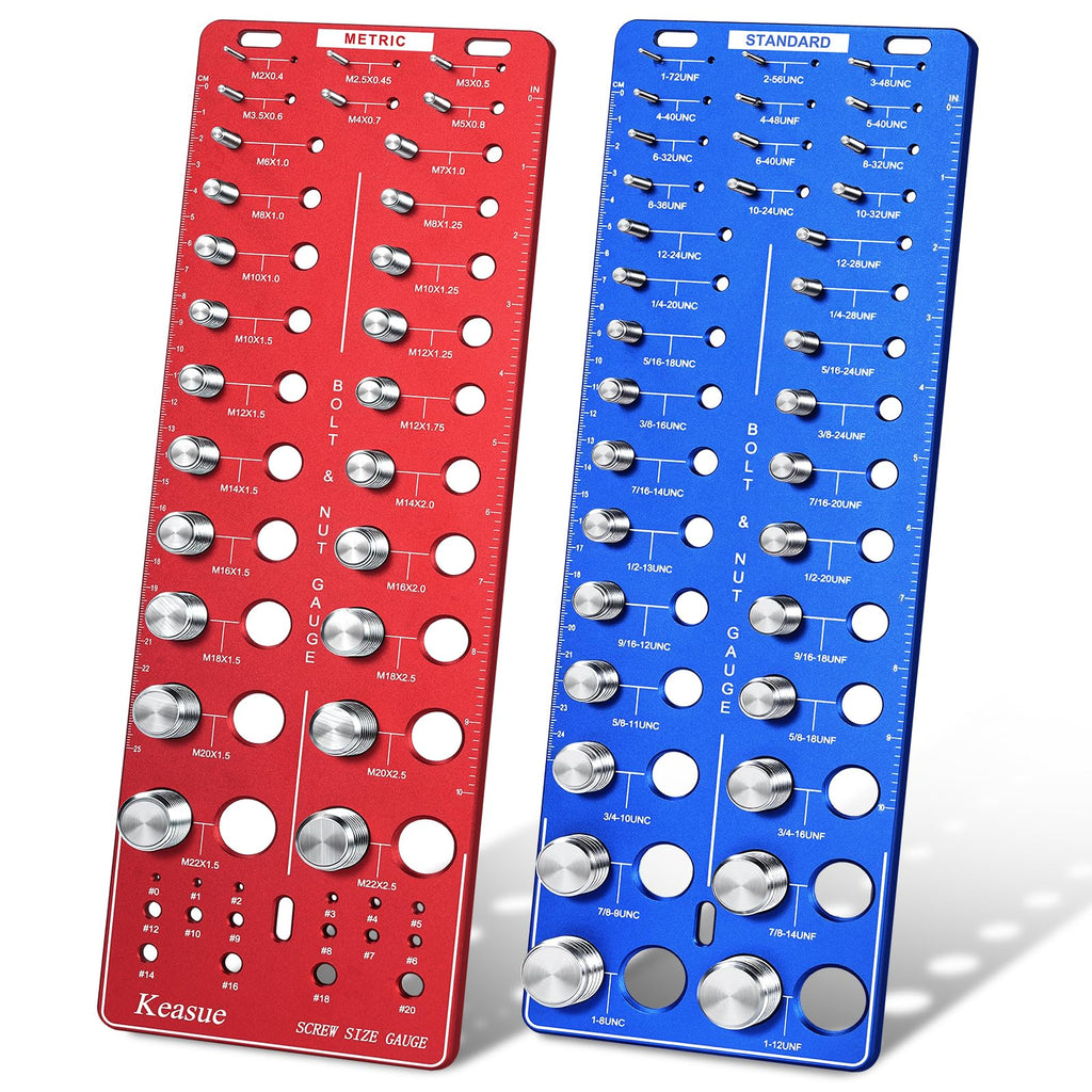 76Pcs Thread Checker, Nut and Bolt Thread Checker, Screw Size Check Gauge