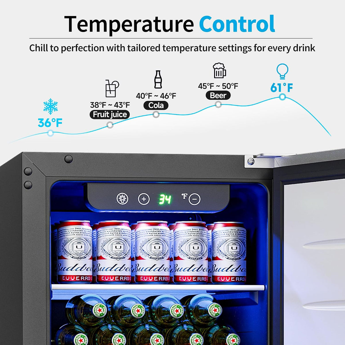 15 Inch Beverage Refrigerator,126 Cans Outdoor Refrigerator