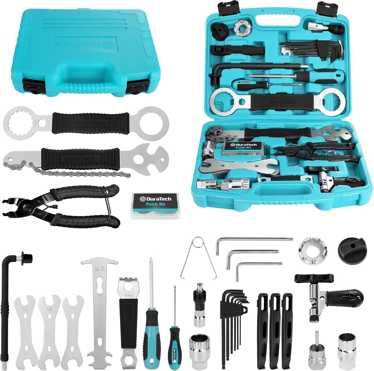 DURATECH 41 Pieces Bicycle Repair Tools, Bike Tools Kit with Storage Box