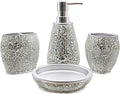 Luxury Modern Décor 4 Piece Bath Accessories Set Ensemble Included Bathroom Liquid Soap Lotion Dispenser Pump