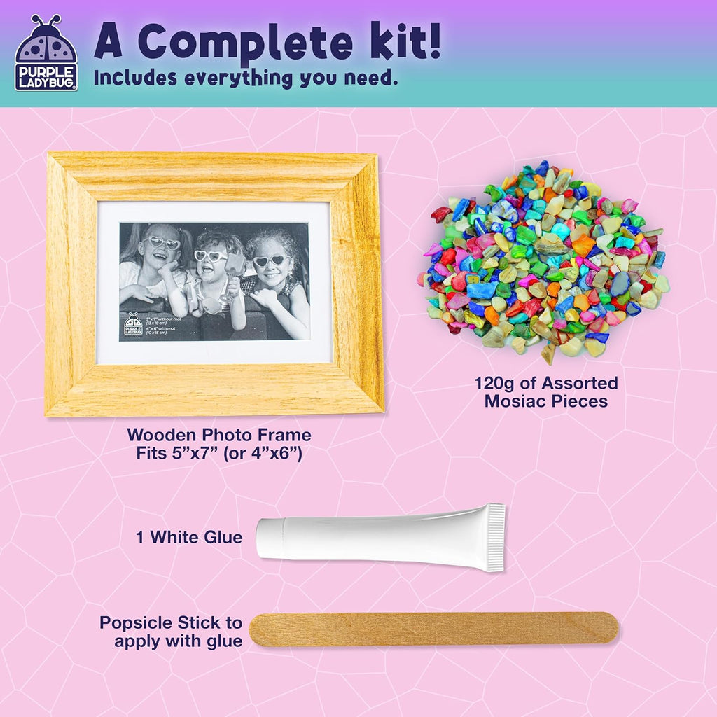 DIY Mosaic Photo Frame Crafts for Girls 8-12 6-8 - Great Gift for Teens Tweens, Fun Craft Kit for Kids & Girl
