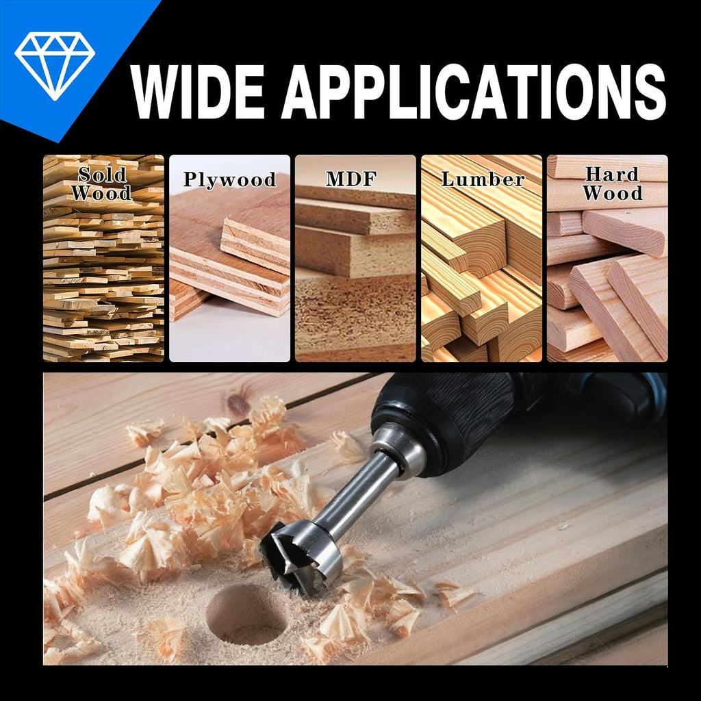 2-1/2 inch Forstner Drill Bits for Wood - Ideal for Fine Woodworking on Hardwoods, Plywood, Plastic.