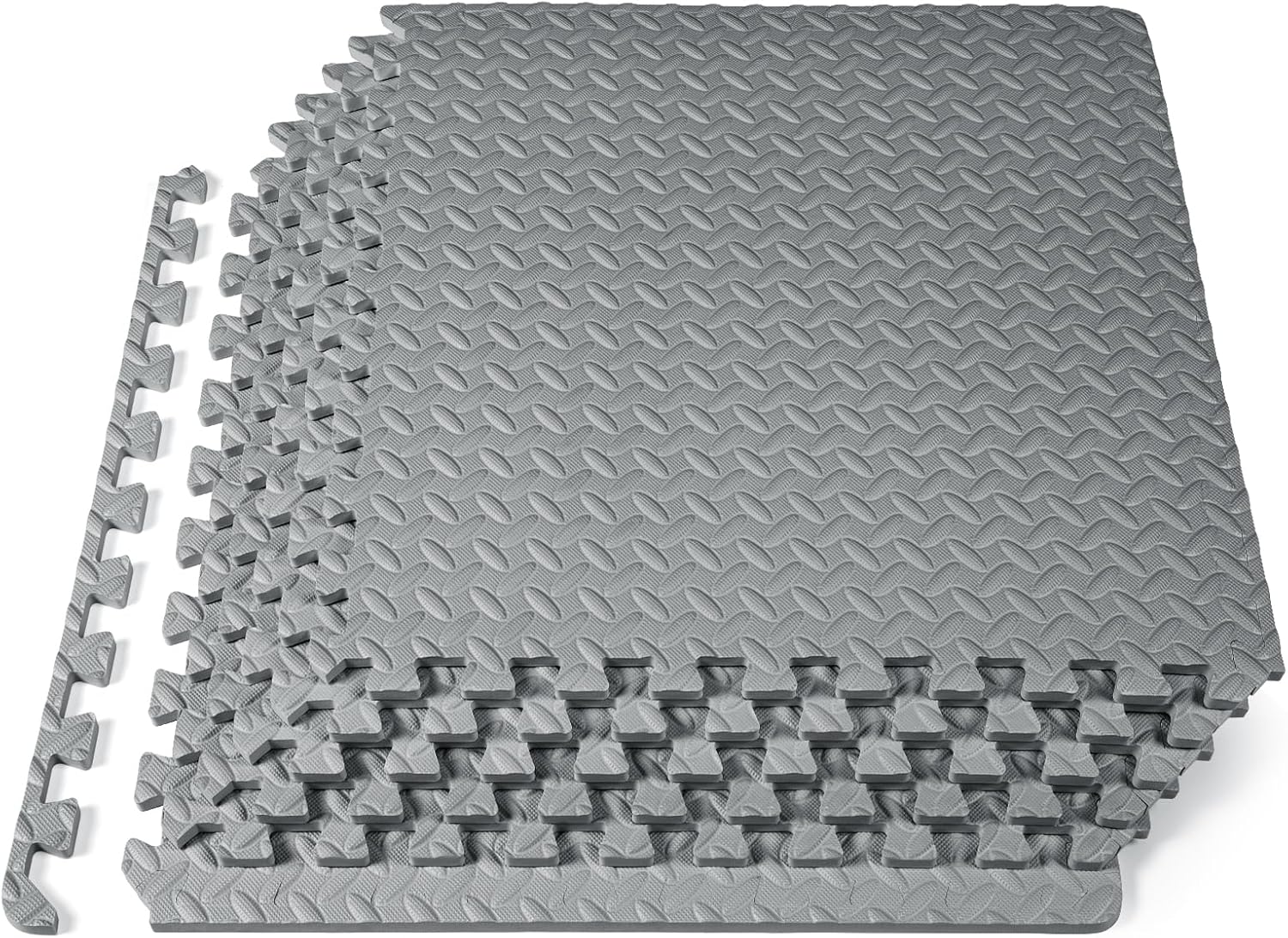 Exercise Puzzle Mat ½-inch, EVA Interlocking Foam Floor Tiles for Home Gym, Workout Equipment, Kids Play Areas, Grey
