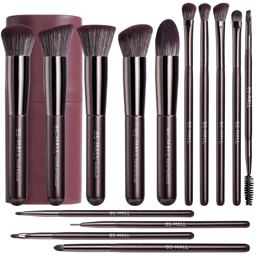 14 Pcs Professional Makeup Brushes Set with Travel-friendly Case - Perfect for Eyeshadow Brush & Foundation Brush for