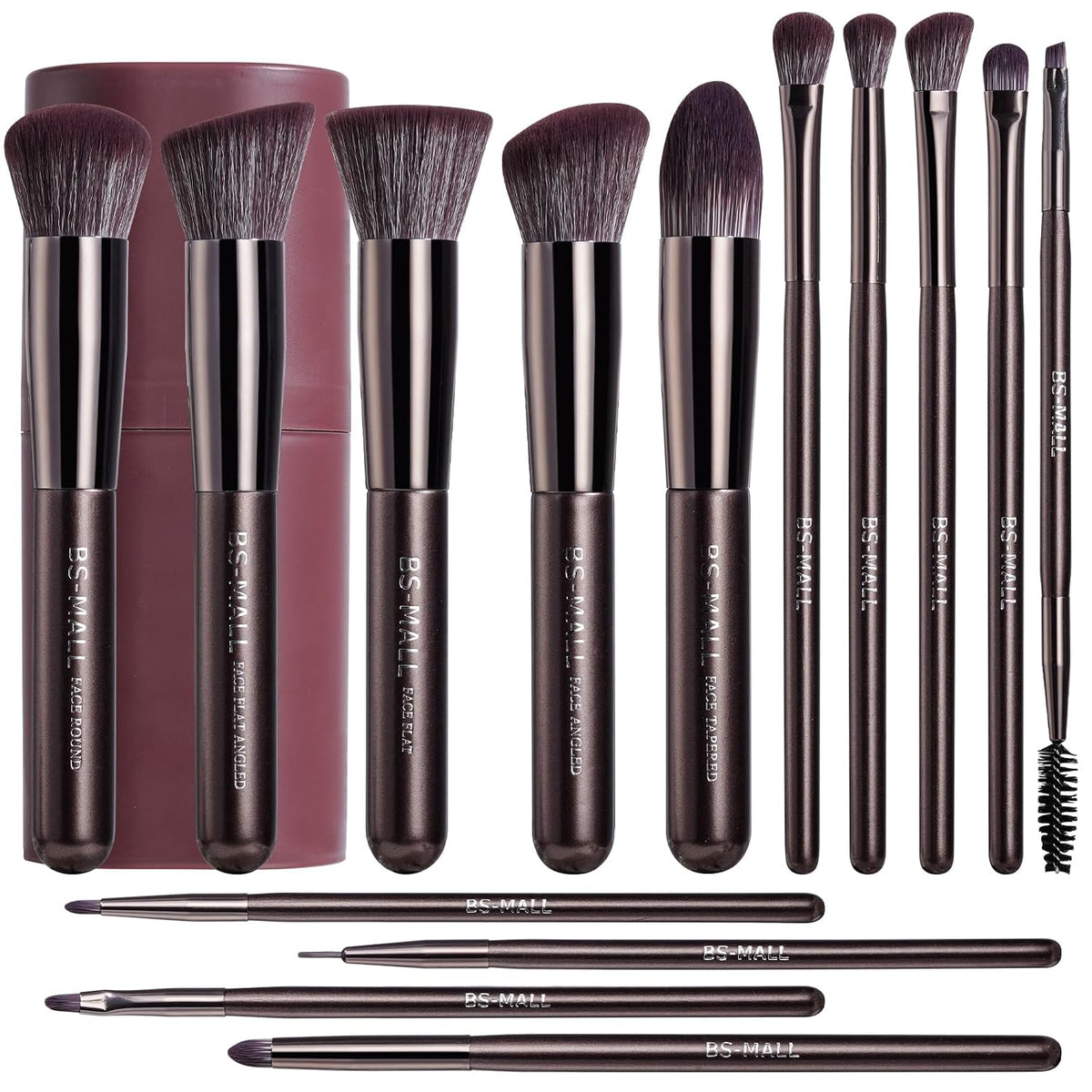 14 Pcs Professional Makeup Brushes Set with Travel-friendly Case - Perfect for Eyeshadow Brush & Foundation Brush for