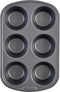 Everyday Nonstick Steel Jumbo Texas Muffin Pan, 6-cup, Gray