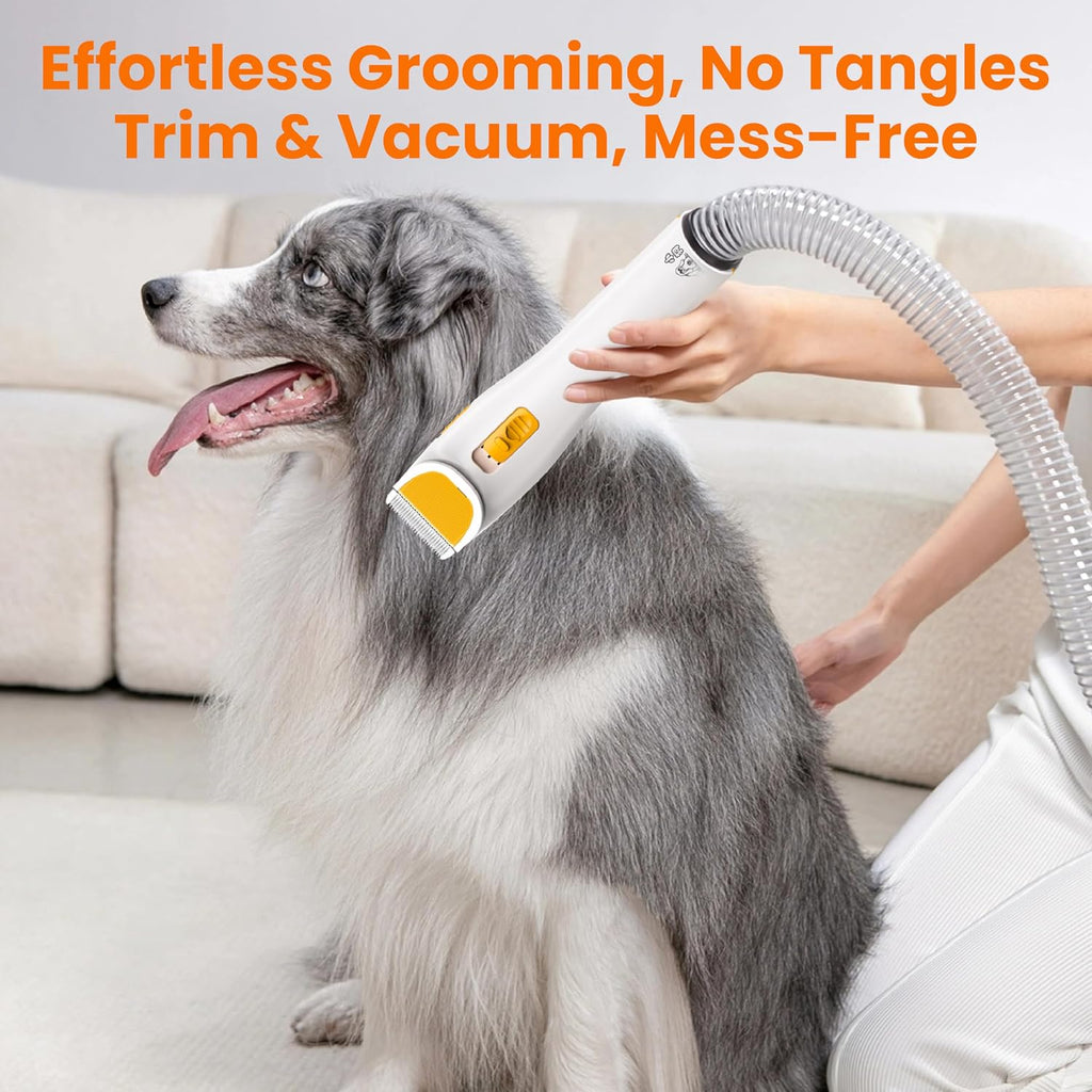 Grooming Vacuum& Dogs Grooming Kit, 5 in 1 Pet Grooming Vacuum with Pets Clipper Nail Grinder, 1.5L Dust Cup Dog