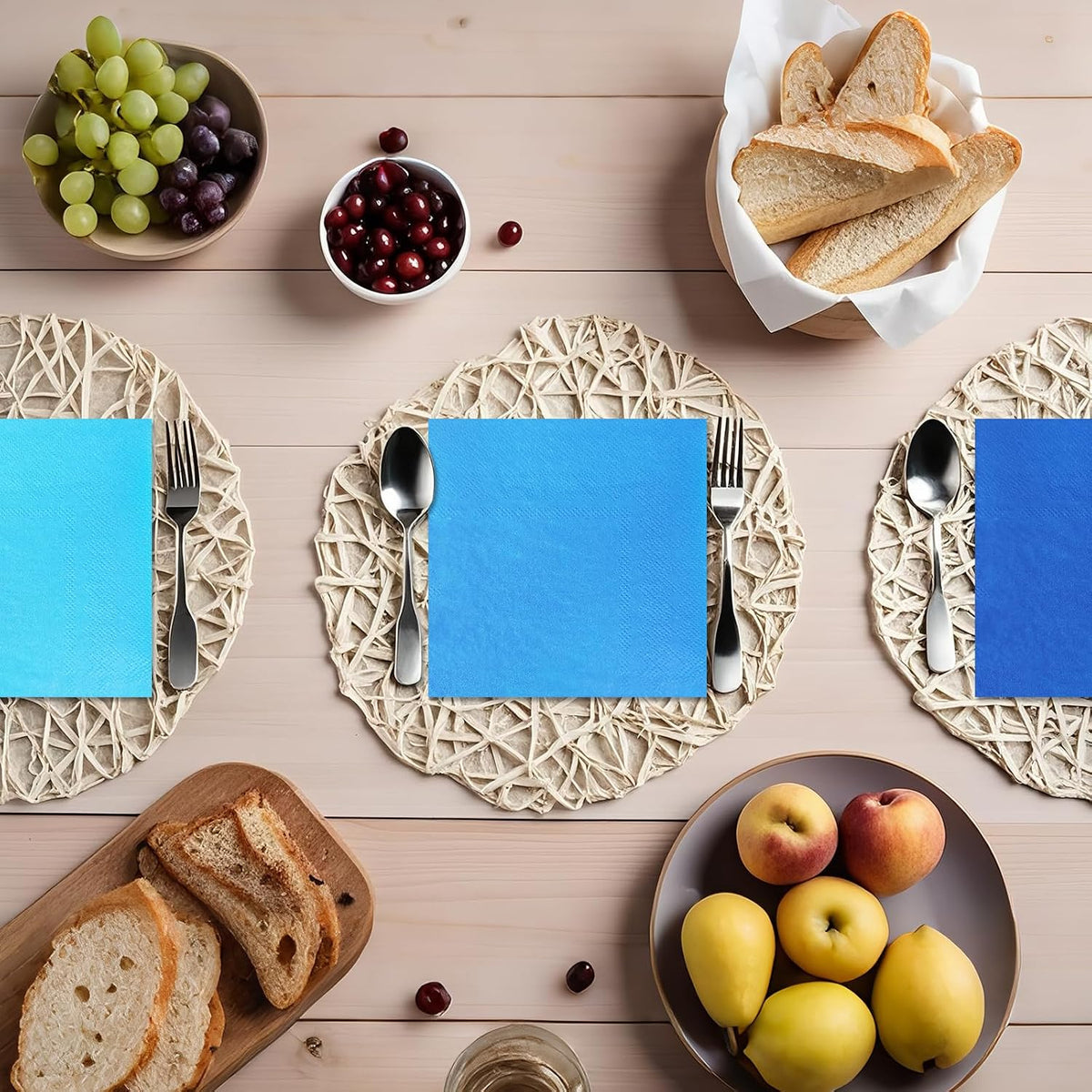 300 Count Dusty Blue Beverage Cocktail Napkins