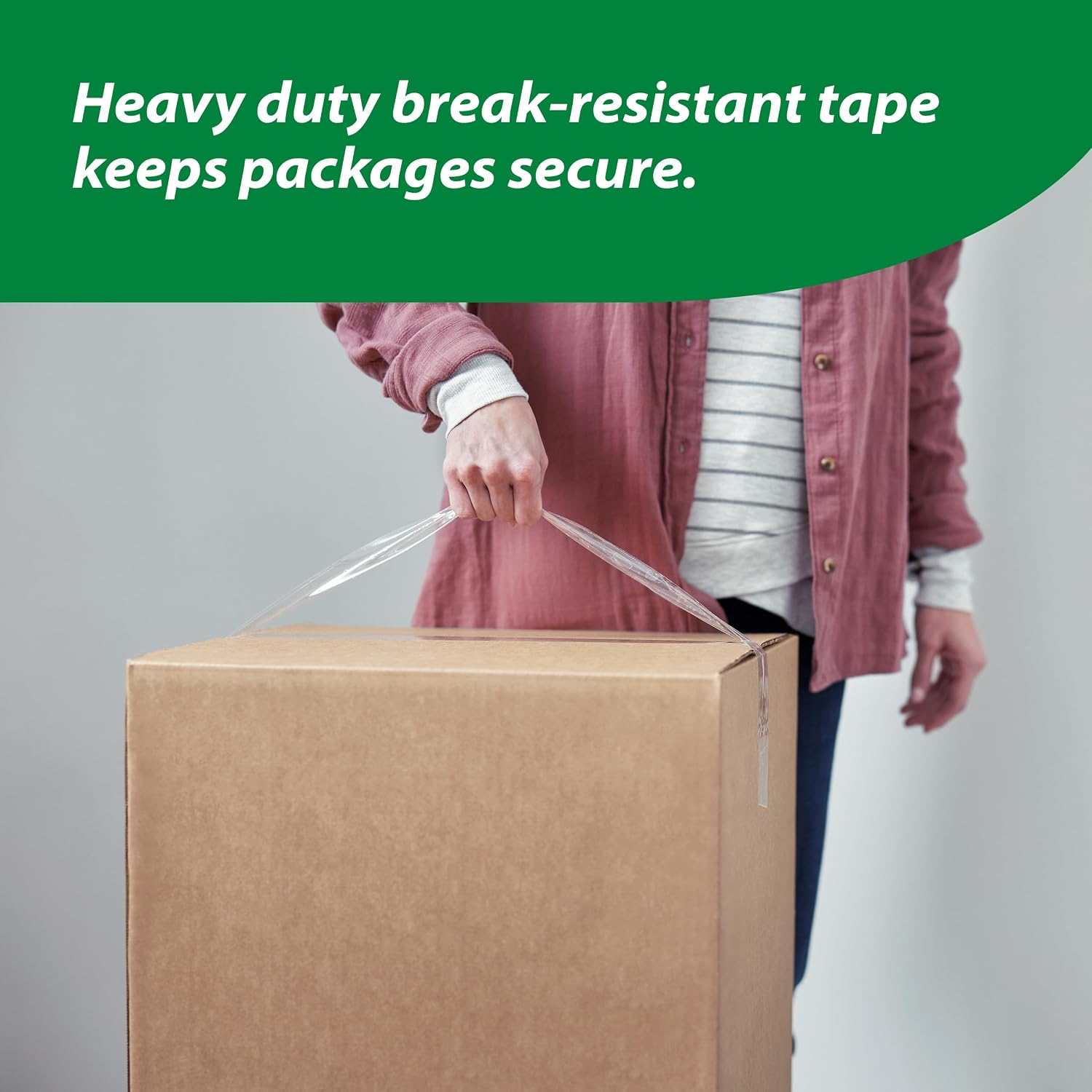 HD Clear Packing Tape - 1 Roll of Heavy Duty Shipping and Moving Packing Tape - Clear Strong Packaging Tape for